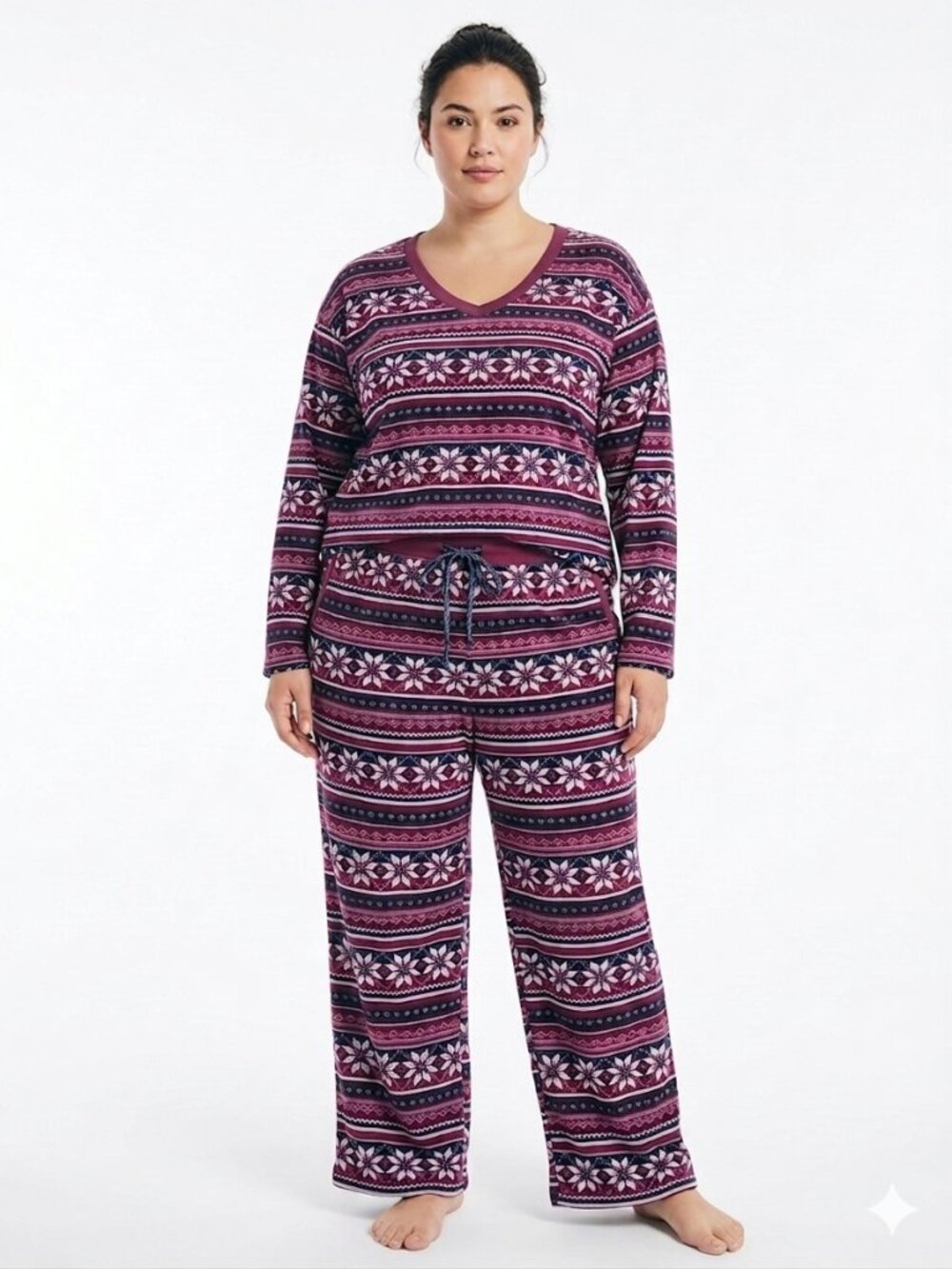 Nautica Micro Fleece Snowflake Lounge Pajamas- Sz. Med